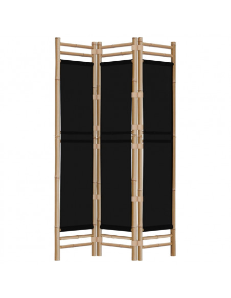 Divisorio Ambienti 3 Pannelli Pieghevole 120 cm Bambù e Tela