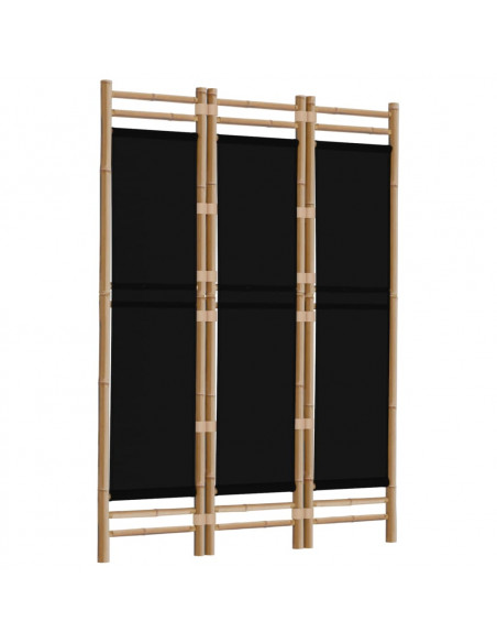 Divisorio Ambienti 3 Pannelli Pieghevole 120 cm Bambù e Tela