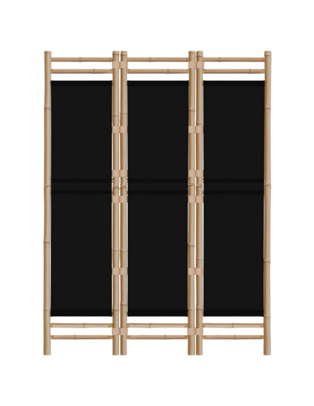 Divisorio Ambienti 3 Pannelli Pieghevole 120 cm Bambù e Tela