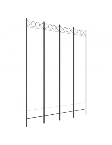 Divisorio a 4 Pannelli Bianco 160x200 cm Tessuto