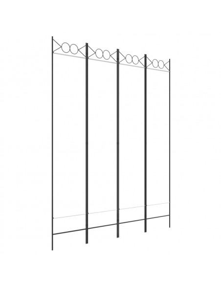 Divisorio a 4 Pannelli Bianco 160x200 cm Tessuto