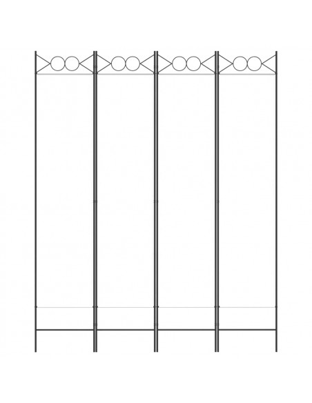 Divisorio a 4 Pannelli Bianco 160x200 cm Tessuto