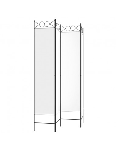 Divisorio a 4 Pannelli Bianco 160x200 cm Tessuto