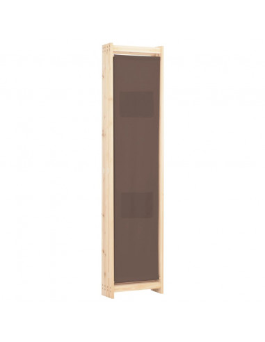 Divisorio a 4 Pannelli Marrone 160x170x4 cm in Tessuto