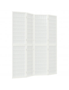 Divisorio Pieghevole 4 Pannelli Stile Giapponese 160x170 Bianco 2