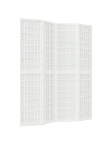 Divisorio Pieghevole 4 Pannelli Stile Giapponese 160x170 Bianco