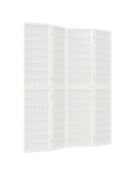Divisorio Pieghevole 4 Pannelli Stile Giapponese 160x170 Bianco