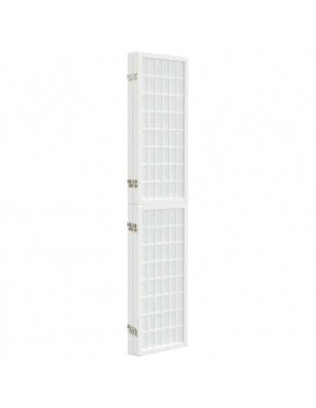 Divisorio Pieghevole 4 Pannelli Stile Giapponese 160x170 Bianco