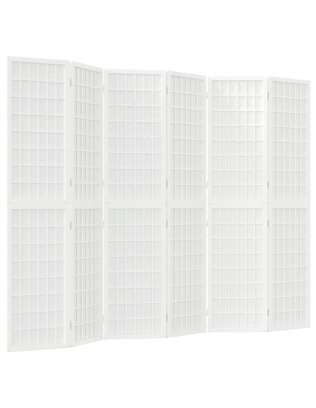 Divisorio Pieghevole 6 Pannelli Stile Giapponese 240x170 Bianco