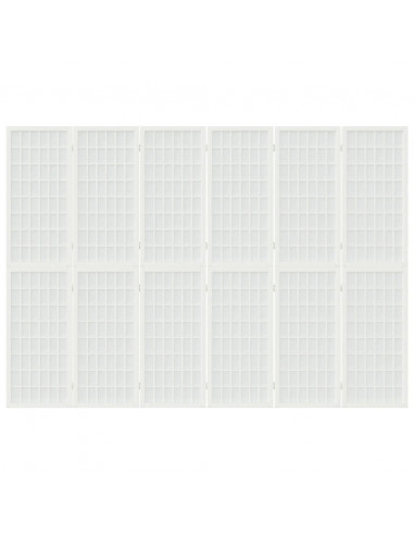 Divisorio Pieghevole 6 Pannelli Stile Giapponese 240x170 Bianco