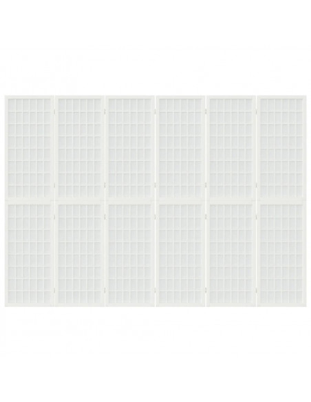 Divisorio Pieghevole 6 Pannelli Stile Giapponese 240x170 Bianco