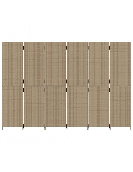 Divisorio per Ambienti a 6 Pannelli Beige in Polyrattan