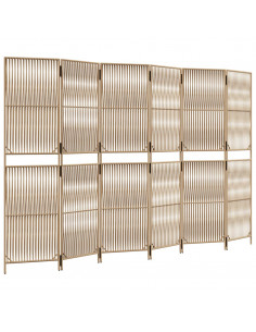 Divisorio per Ambienti a 6 Pannelli Beige in Polyrattan 2
