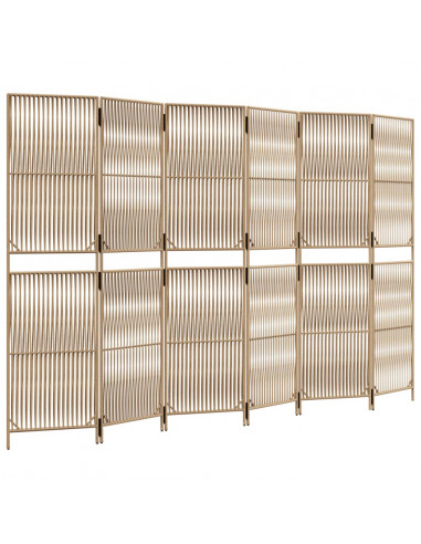 Divisorio per Ambienti a 6 Pannelli Beige in Polyrattan