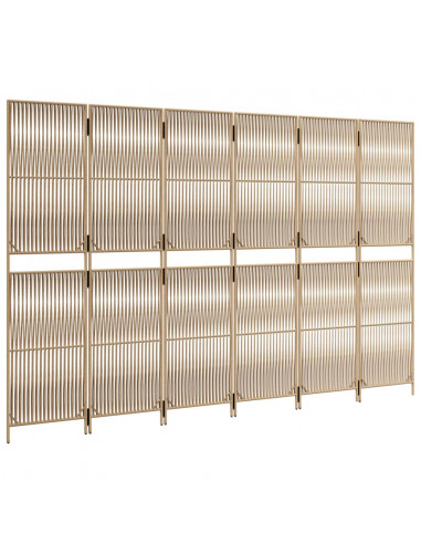 Divisorio per Ambienti a 6 Pannelli Beige in Polyrattan