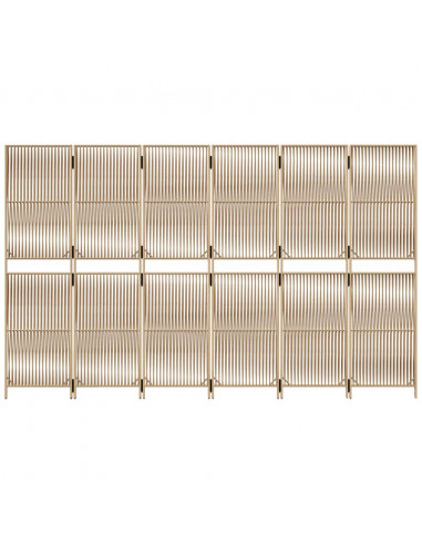 Divisorio per Ambienti a 6 Pannelli Beige in Polyrattan