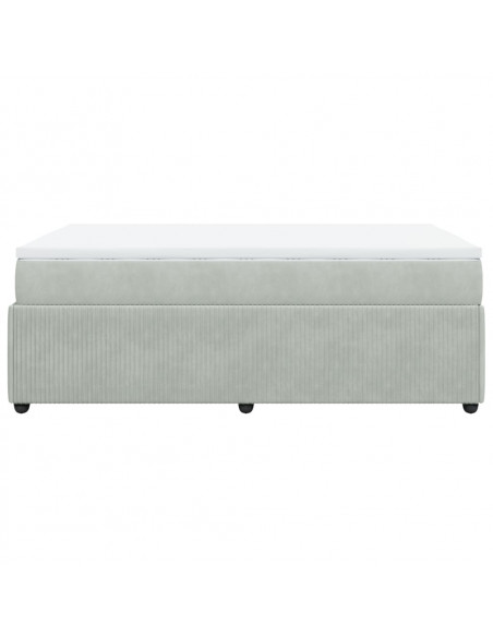 Giroletto a Molle con Materasso Grigio Chiaro 120x200cm Velluto