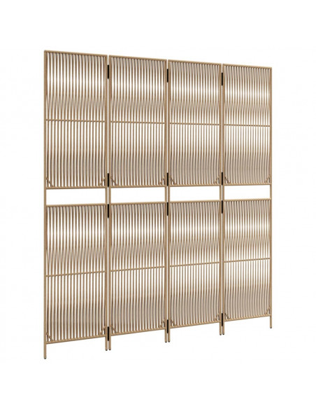 Divisorio per Ambienti a 4 Pannelli Beige in Polyrattan