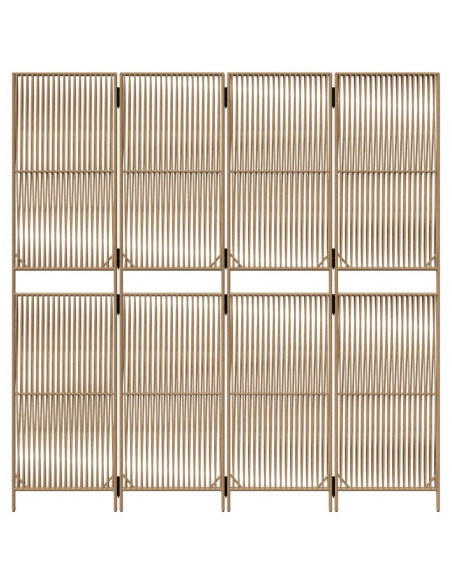 Divisorio per Ambienti a 4 Pannelli Beige in Polyrattan