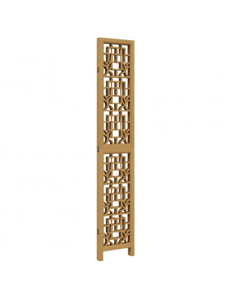 Divisorio Ambienti 4 Pannelli Marrone Legno Massello Paulownia