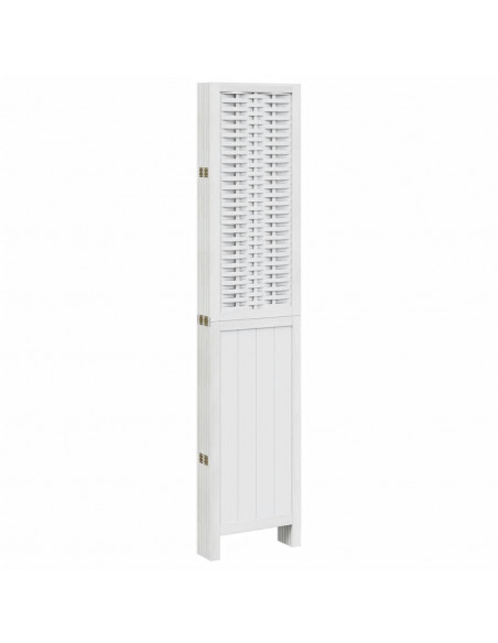 Divisorio Ambienti 6Pannelli Bianco Legno Massello di Paulownia
