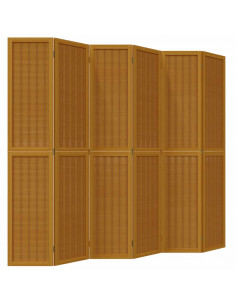 Divisorio Ambienti 6 Pannelli Marrone Legno Massello Paulownia 2