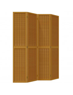 Divisorio Ambienti 4 Pannelli Marrone Legno Massello Paulownia 2
