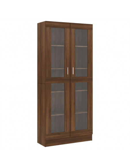 Mobile Vetrina Rovere Marrone 82,5x30,5x185,5 Legno Multistrato