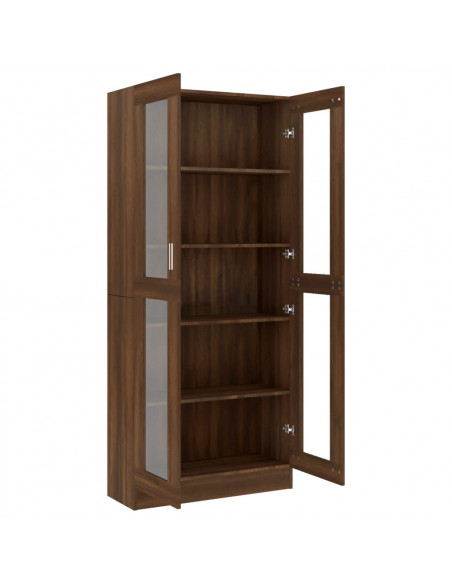 Mobile Vetrina Rovere Marrone 82,5x30,5x185,5 Legno Multistrato