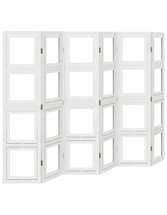 Divisorio Ambienti 6Pannelli Bianco Legno Massello di Paulownia 2