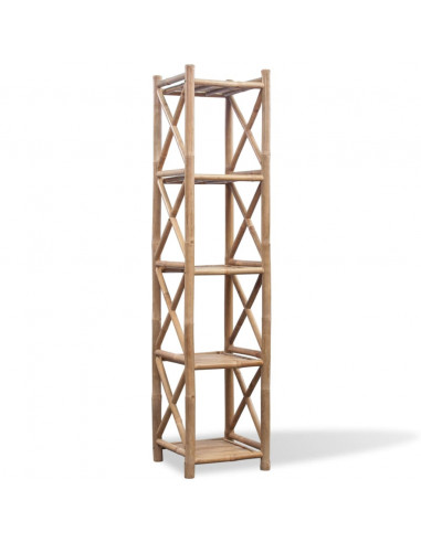 Scaffale a 5 Piani in Legno di Bambù