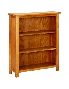 Libreria a 3 Ripiani 70x22,5x82 cm in Massello di Rovere 2