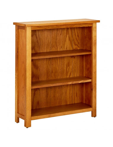 Libreria a 3 Ripiani 70x22,5x82 cm in Massello di Rovere