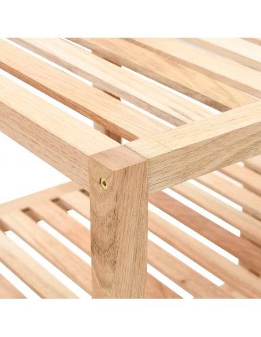 Scaffale da Bagno in Legno Massello di Noce 100x40x65 cm