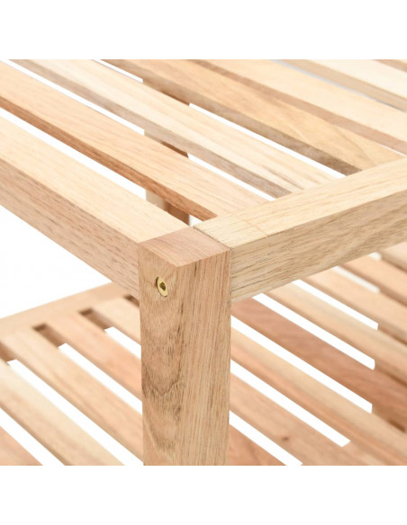 Scaffale da Bagno in Legno Massello di Noce 100x40x65 cm
