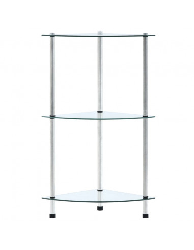 Scaffale a 3 Livelli Trasparente 30x30x67 cm in Vetro Temperato