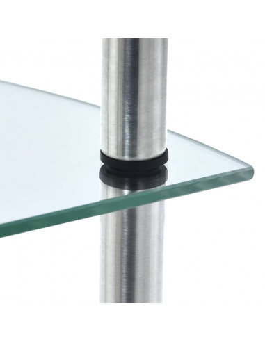 Scaffale a 3 Livelli Trasparente 30x30x67 cm in Vetro Temperato