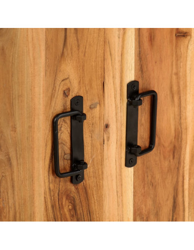 Libreria a 4 Livelli 80x30x180 cm in Legno Massello di Acacia