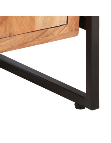 Libreria a 4 Livelli 80x30x180 cm in Legno Massello di Acacia