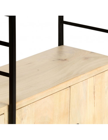 Libreria a 4 Livelli 80x30x180 cm in Legno Massello di Mango