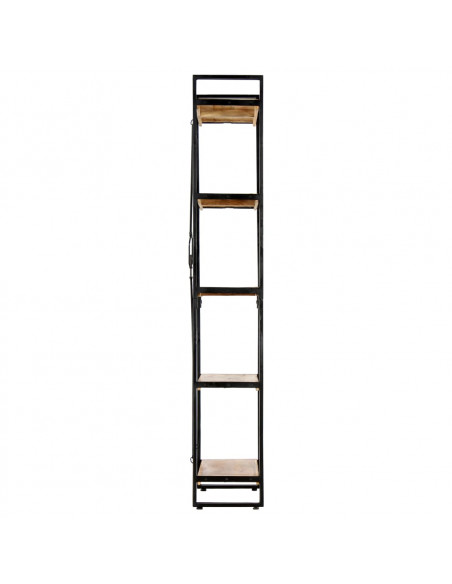 Libreria a 5 Ripiani 60x30x180 cm in Legno Massello di Mango