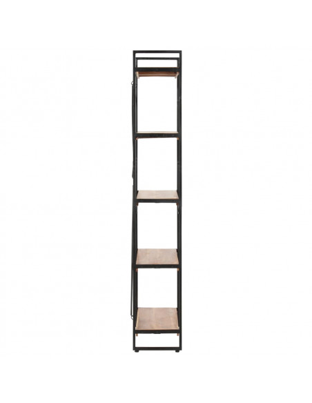 Libreria a 5 Ripiani 140x30x180 cm in Legno Massello di Acacia