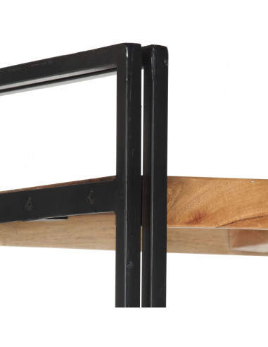 Libreria a 5 Ripiani 140x30x180 cm in Legno Massello di Acacia