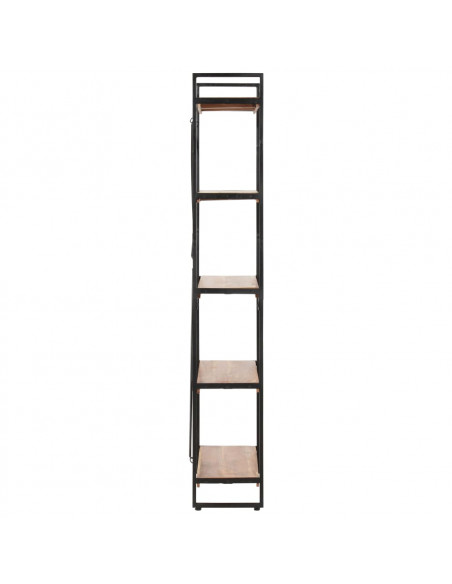Libreria a 5 Ripiani 60x30x180 cm in Legno Massello di Acacia