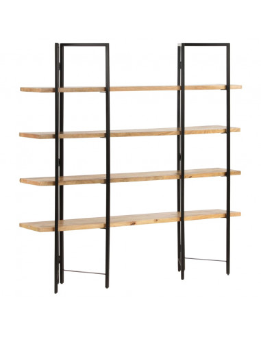 Libreria a 4 Livelli 160x35x160 cm in Legno Massello di Mango