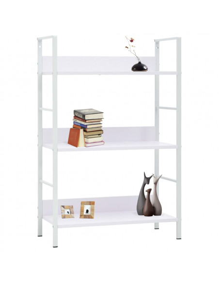 Scaffale Libri 3 Ripiani Bianco 60x27,6x90,5 Legno Multistrato