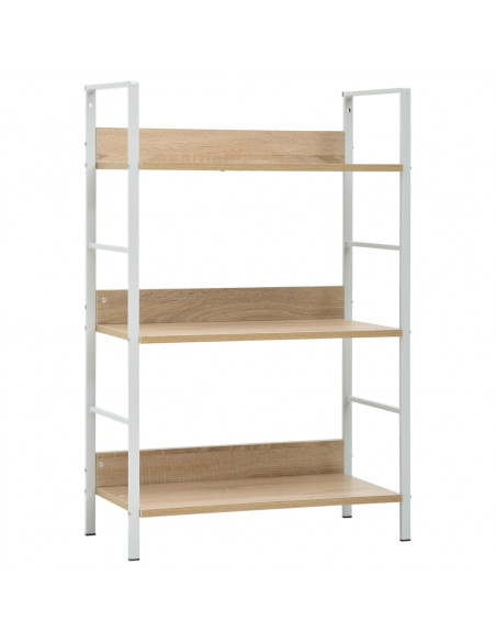 Scaffale Libri 3 Ripiani Rovere 60x27,6x90,5 Legno Multistrato