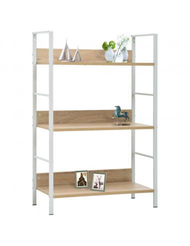 Scaffale Libri 3 Ripiani Rovere 60x27,6x90,5 Legno Multistrato