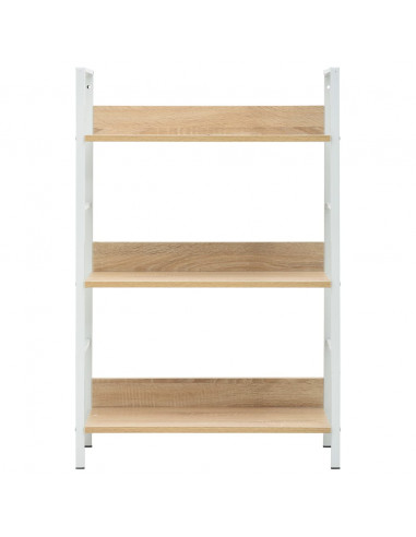 Scaffale Libri 3 Ripiani Rovere 60x27,6x90,5 Legno Multistrato