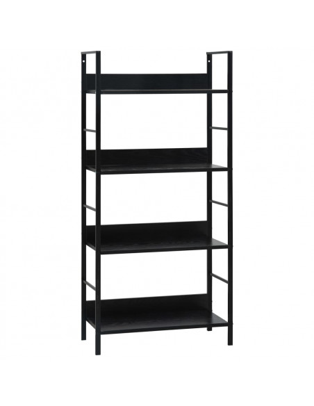 Scaffale Libri 4 Ripiani Nero 60x27,6x124,5cm Legno Multistrato